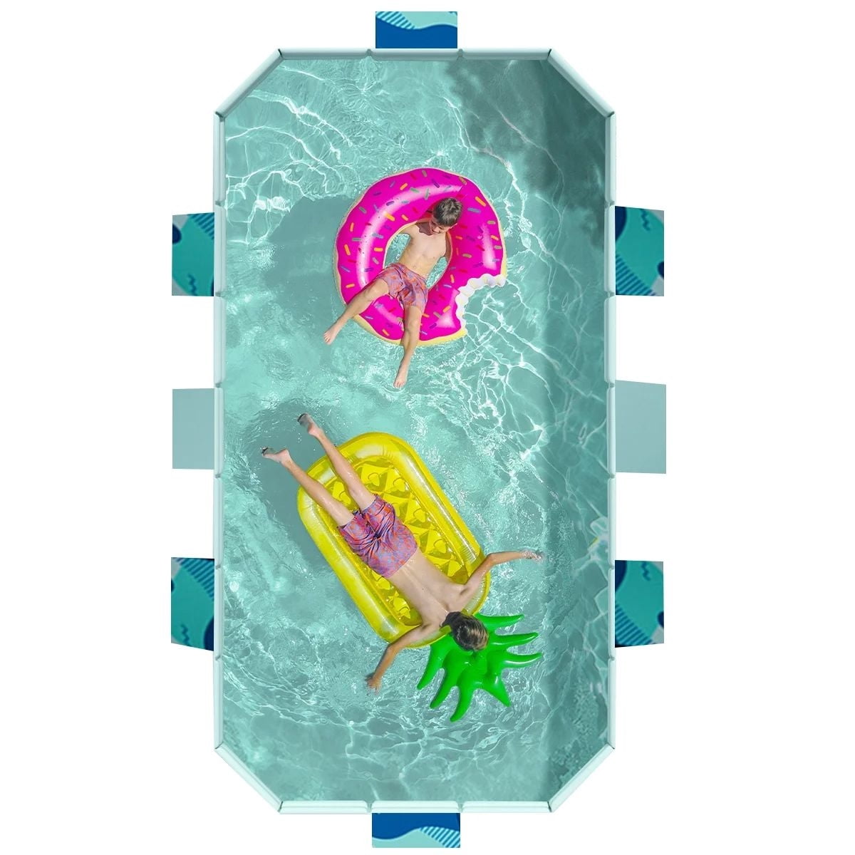 HENG Co. 116"Foldable Non-Inflatable Swimming Pool for 1-6 People, Foldable Above Ground Kiddie Pool for Family(Multicolor)
