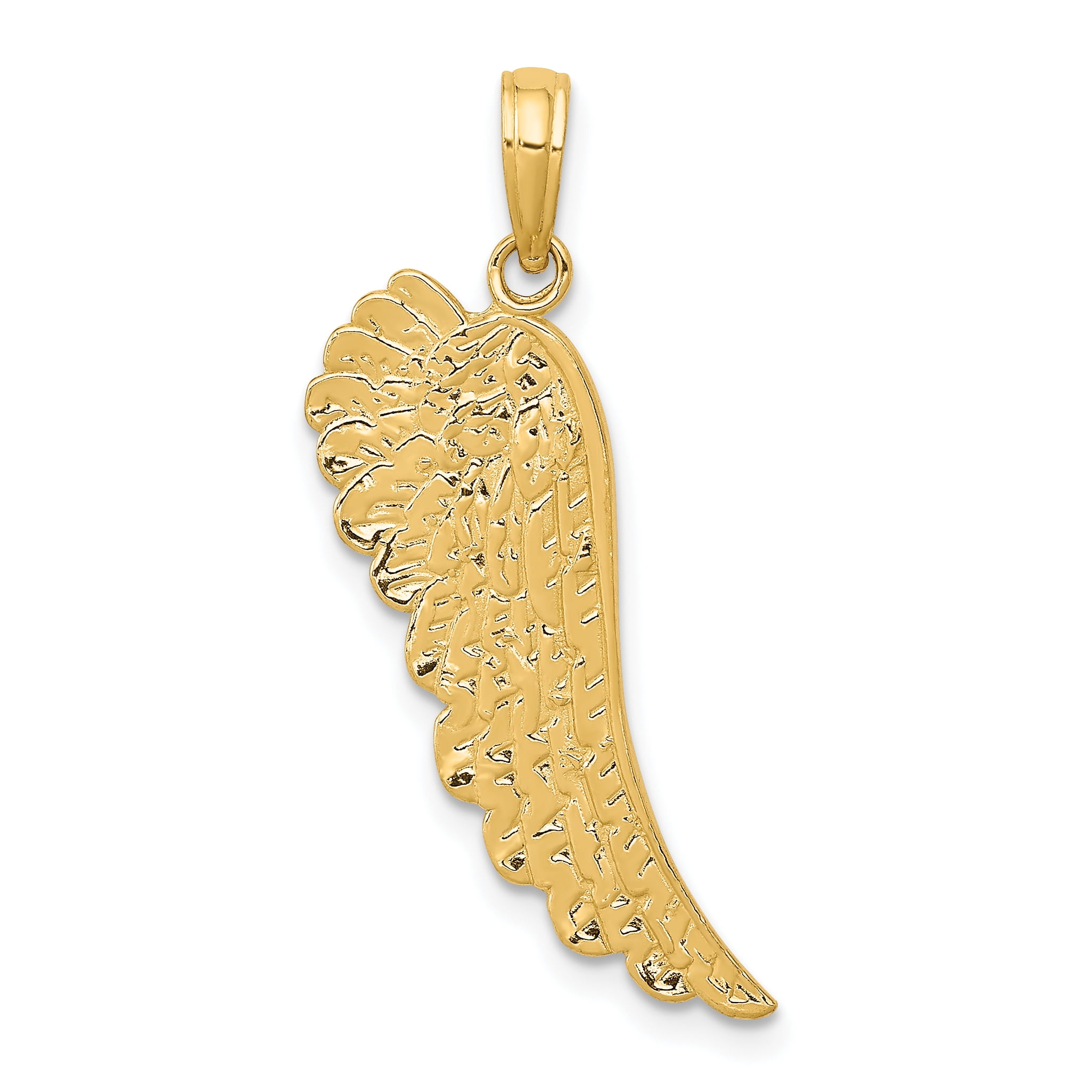 solid gold angel wing pendant