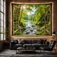 thumbnail image 6 of Floral Garden Perspective with Looking Through Weathered Wooden, Mystical Fantasy for Space Lovers, Galaxy Room Decor, Mother'S Day Gift, Tapestry Wall Hanging for Bedroom and Dorm, 6 of 7