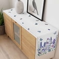 thumbnail image 4 of Purple Floral Table Runner - 120 Inch Long, Kitchen Dining Table Runner Dresser Scarves, Spring Lavender Daisy Butterflies Botanical Farmhouse Decor for Coffee Tables Wedding Party Banquet, 4 of 8
