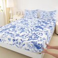 thumbnail image 3 of Homewish Retro Rustic Flower Bed Sheets,Cute Country Floral King Sheets,Blue White Sheet Set For Girl Teens,Super Cozy Room Decor,4 Pieces, 3 of 7