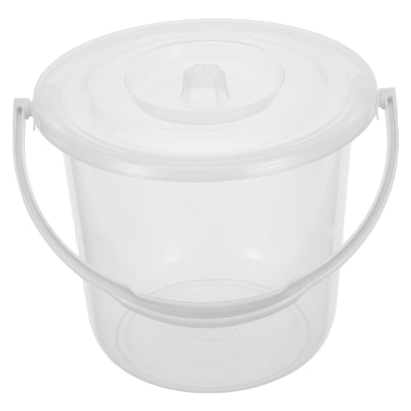 LOLIPPYY Round Clear Storage Bucket with Handle and Dustproof Lid for Household Use