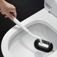 thumbnail image 2 of Juego de portaescobillas para inodoro: diseño curvo con soporte para una limpieza profunda debajo del borde; estropajo compacto oculto para espacios pequeños; accesorios de baño modernos para, 2 of 6