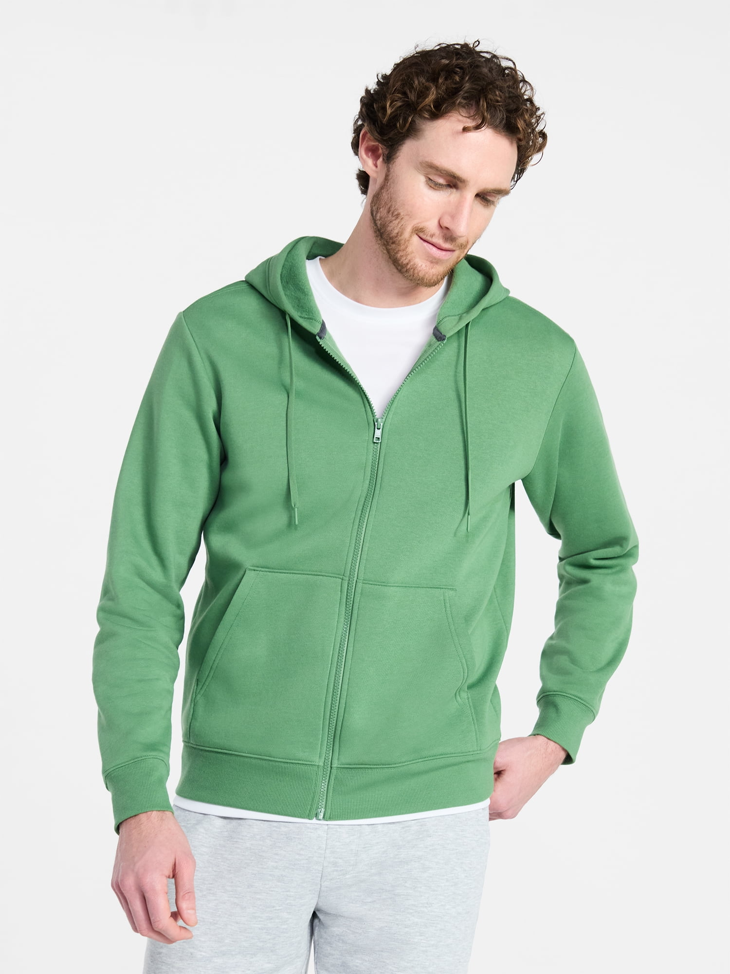 Athletic Works Men's and Big Men's Zip Up Fleece Hoodie Sweatshirt, Sizes S-5XLT