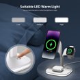 thumbnail image 4 of Tignapoo 5-in-1 Magnetic Wireless Charger with LED Light for Apple Devices - Fast Charging, Night Light, and Multi-Device Compatibility in White, 4 of 6