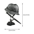 thumbnail image 2 of YOHAVEN Retro War Lamp Table Light, Resin Statue with WWII Helmet Bayonet, Battery Operated Military Decor for Desk Living Room Gift Decoration, 2 of 7