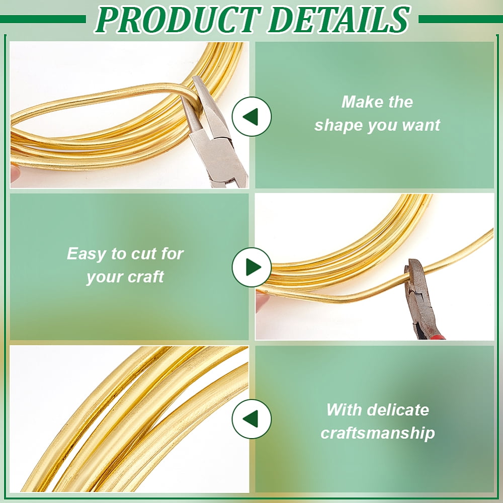 9.84 Feet Bare Solid Brass Wire 6 Gauge Round Soft Brass Wire Pure Brass Wire for Jewelry Making Craft Gem Wrapping