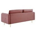 thumbnail image 6 of Tufted Sofa, Velvet, Pink, Modern Contemporary Urban Design, Living Lounge Room Hotel Lobby Hospitality, 6 of 10