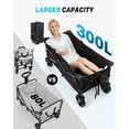 thumbnail image 4 of Gonex 48" Extra Long Collapsible Folding Wagon, 300L Large Capacity Heavy Duty Utility Wagon Cart with All-Terrain Wheels for Camping, Beach, Sports, Garden & Yard, 4 of 9