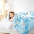 thumbnail image 3 of Manfei Marble Texture Twin Comforter Sets,Golden Blue Alphabet Print D Bedding Set,Polkadot Reversible,2-Piece,1 Comforter and 1 Pillowcase, 3 of 7