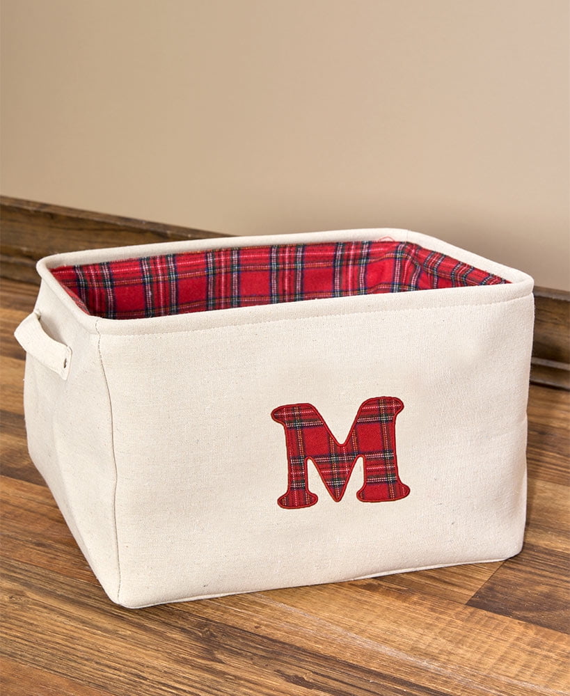 The Lakeside Collection Monogram Plaid Bins - M - Walmart.com