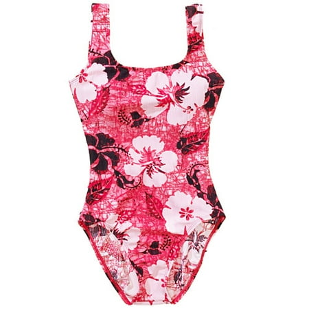 Women's Plus Print Rib Tank Swimsuit