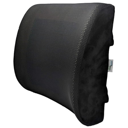 Gel PAD Lumbar Back Support Pillow Cushion for Lower Pain Relief for Cars Wheelchair Chair Office Sitting (Black mesh (Best Way To Sit Down With Lower Back Pain)