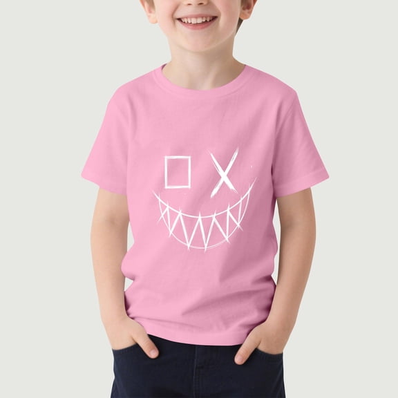 DJDLJWCJ Boys Graphic Tees with Short Sleeve Crewneck Casual Printed Graphic T Shirt for Boys Party Outdoor Hiking, Pink 15-18M