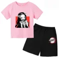 thumbnail image 4 of Conjunto de camiseta y pantalones cortos con estampado de Kamado Nezuko de Demon Slayer para adolescentes y niños, ropa de manga corta para niños y niñas, 4 of 5