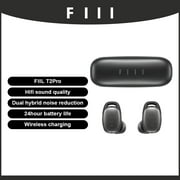 FIIL T2 Pro Wireless Earphone Dual-Mic 37dB Hybrid ANC,TWS ENC, Hi-Fi Earphones ,Fast Wireless Charging,Black