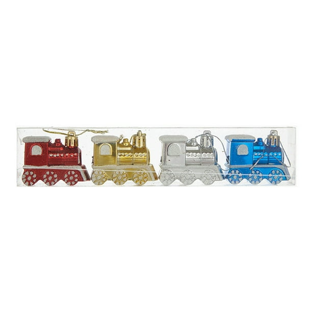 Colgante De Tren Navideño Juego Navideño De Plástico Árbol De Navidad Decoración Navideña Pintada Con Forma Especial En Rojo