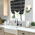 thumbnail image 5 of Black Boho Balloon Curtains 63 Inch Length for Living Room/Bedroom, Vintage Ethnic Tribe Abstract Art Geometric Rod Pocket Privacy Door Curtains Decorative Tie Up Shade for Window 52"x63", 5 of 8