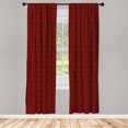 thumbnail image 2 of Ambesonne Abstract Geometry 4-Panel Curtains, Intertwined Ovals, 56"x63", Maroon Redwood, 2 of 4