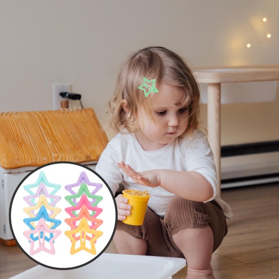 LOLIPPYY 10pcs Small Hair Clips Star Shaped Hairpins for Young Girls Weddings