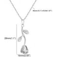 thumbnail image 2 of Stainless Steel Rose Flower Style Statement Pendant Party Necklace, 2 of 3