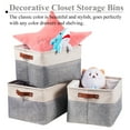 thumbnail image 6 of WEHUSE Large Cloth Storage Baskets for Shelf, Collapsible Fabric Closet Storage Bins with Leather Handles, Grey 15.8 L x 12 W x 10 H Inch, 6 of 7