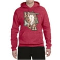 thumbnail image 2 of Wild Bobby Western Ma Steer Pink And Grey Distressed Pop Culture Unisex Hoodie Sweatshirt, Vintage Heather Red, X-Large, 2 of 6