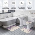 thumbnail image 6 of Spring Flower Bathroom Rugs Set Vintage Watercolor Purple Wisteria Floral Butterfly Linen Texture Non Slip Absorbent Bath Mats 3 Piece Set, U-Shaped Floor Mat, Toilet Seat Cover Large Size, 6 of 9