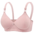 thumbnail image 1 of WZXFASHION Women Sexy Lace Back Button Shaping Cup Adjustable Shoulder Strap Large Size Underwire Bra Bra Pink 85B, 1 of 6
