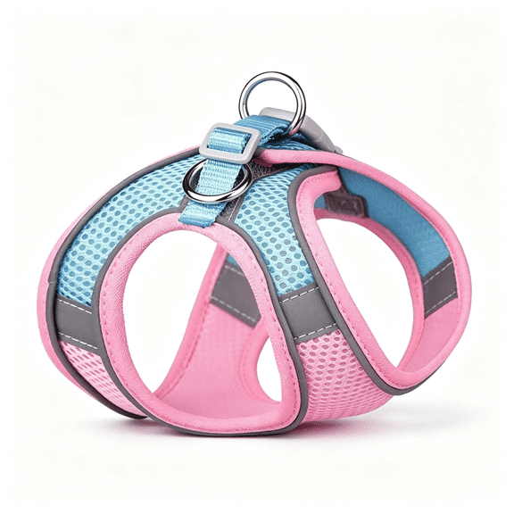 GASTROPOD Small Harness for Puppy - Dog Vest Harness with Super Breathable Mesh, Reflective No-Pull Pet Harness for Outdoor Walking, Running for Small Dogs, Cats Pink Xxs