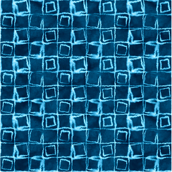 Blank Quilting Katori Squares Geometric White Blue Cotton Fabric By The Yard