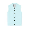 thumbnail image 5 of Huankd Mens Sweater Vest Sleeveless Classic Business Casual Cable Knit Cardigan Sweater V Neck Button Down Pullover Vest Light Blue S, 5 of 7