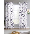 thumbnail image 2 of Purple Grey Botanical Sheer Curtains 84 Inch Length 2 Panels Set for Living Room/Bedroom, Watercolor Spring Floral Summer Leaf Kitchen Curtains Grommet Semi-Sheer Curtains Window Treatments 42"x84"x2, 2 of 7
