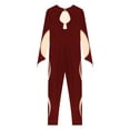 thumbnail image 6 of Zaldita Women's Full Body Long Sleeve Rhinestone Unitard One Piece Skating Dance Gymnastics Bodysuit Burgundy L, 6 of 7