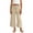 Khaki, variant on HAOTAGS Teen Girls Linen Capris Pants, Casual Summer Wide Leg Long Pants for Vacation Blue 13-14 Years