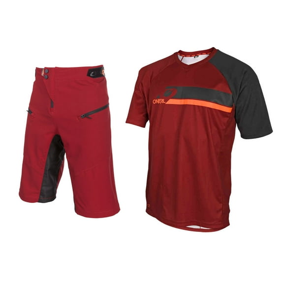 Oneal Pin It Red Cycling Jersey and Short Combo Bicycle Gear Set