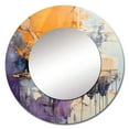 thumbnail image 2 of Designart "composition Impressions V" Abstract Collages Rund Mirror For Wall Decor - Large Yellow Round Printed Mirror - Modern Round Mirror 29" x 29" Inch, 2 of 5