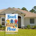 thumbnail image 2 of Remain Unique Beach Please Linen Garden Flag with Colorful Cabanas and Sand for Spring Summer Home Outdoor Garden Yard Door Decor 12x18 inch, 2 of 5