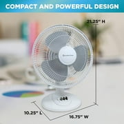 Comfort Zone 16 Oscillating Table Fan with Adjustable Tilt, Black