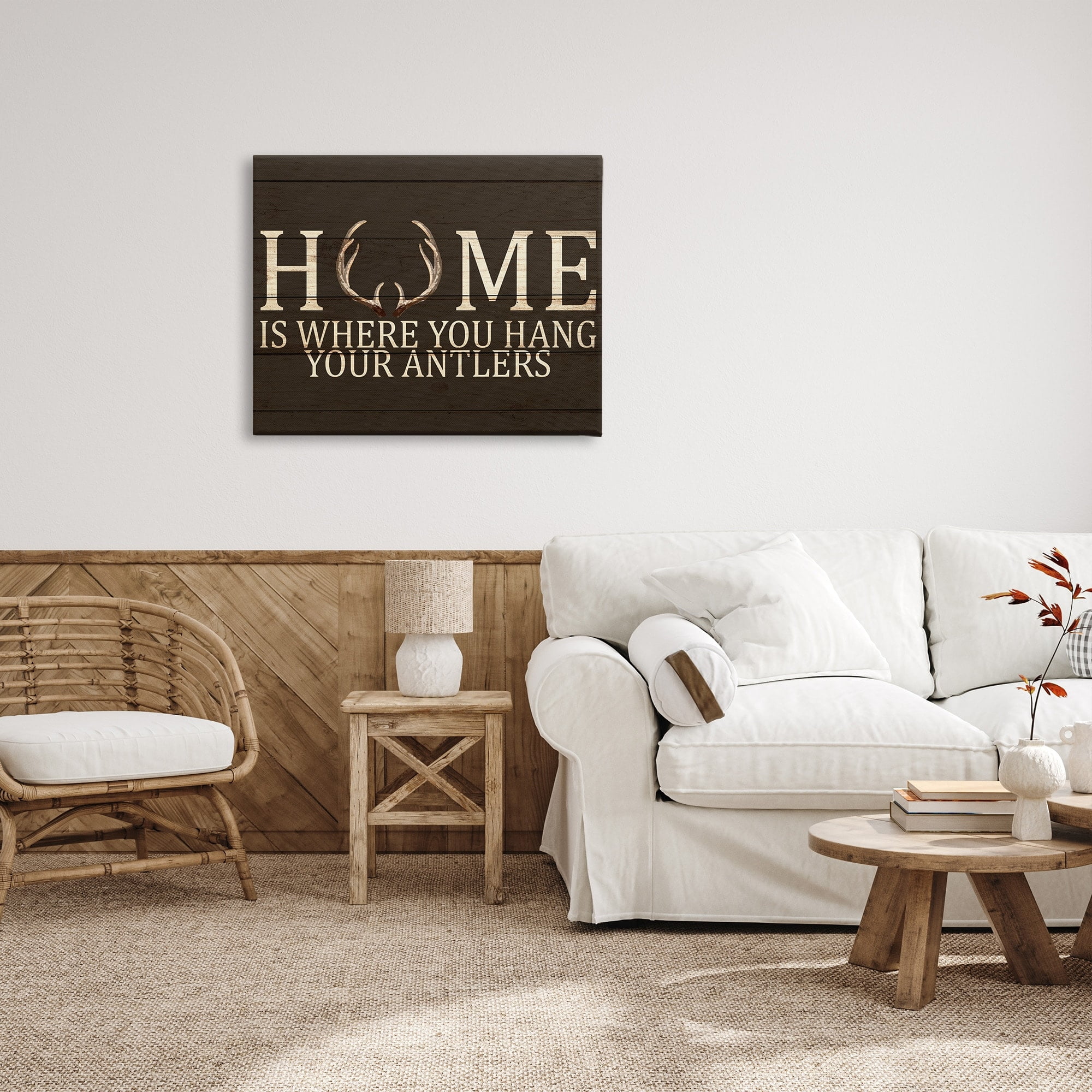 Stupell Indtries Home's Where You Hang Antlers Rtic Hunting Phrase,40 x 30,Design by Kim Allen