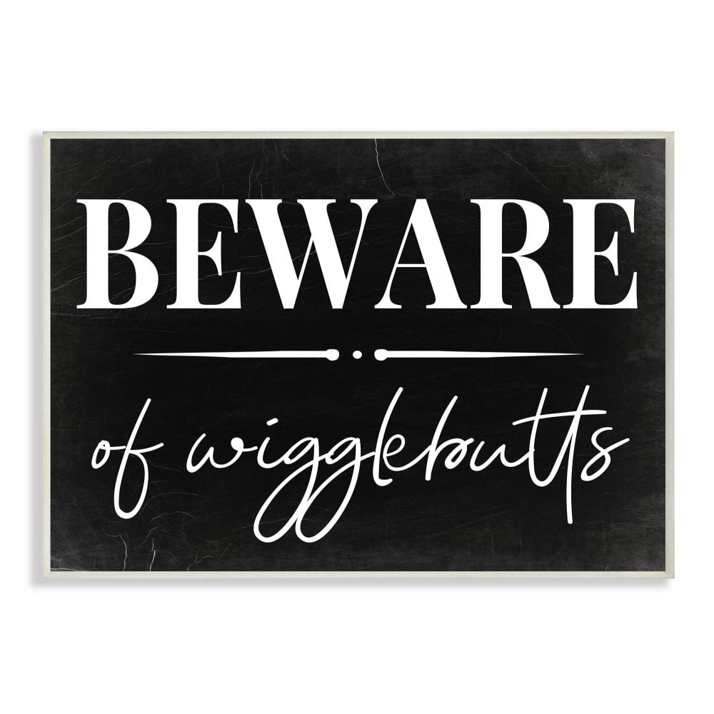 Beware of Wiggle Butts Fun Blue Dog Dogs Pet Sign Wall Plaque or Hanging Rustic 