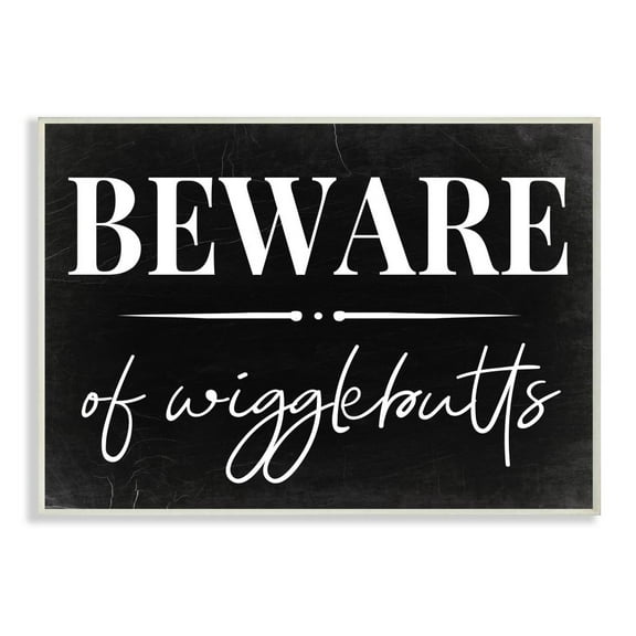 Stupell Industries Beware of Wigglebutts Pet Home Welcome Sign Graphic Art Unframed Art Print Wall Art, 10x15, by Daphne Polselli