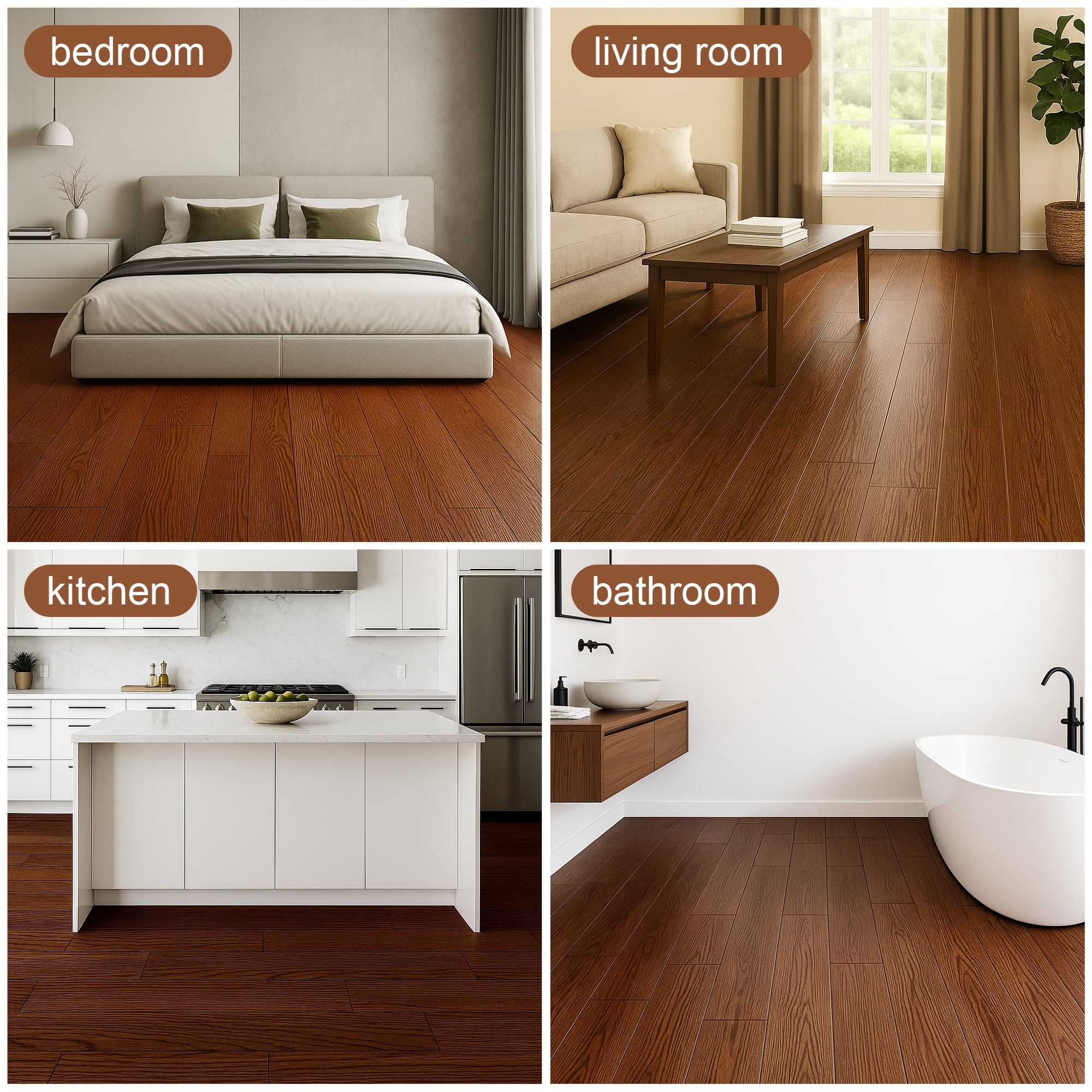 6''W x 36''L Peel & Stick, Vinyl Plank Flooring, Wood Grain, Self-adhesive And Waterproof Tile Sticker, DIY Stickers-for Decorating Living Rooms, Bedrooms, Offices,,54pcs (cover 81 Sq. ft)