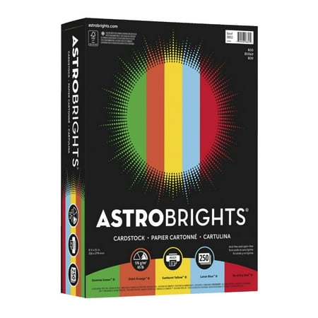 Neenah Paper 1495114 Astrobrights Acid-Free Color Cardstock - 8.5 x 11 in., 65 lbs - Eco Assortment, Pack of