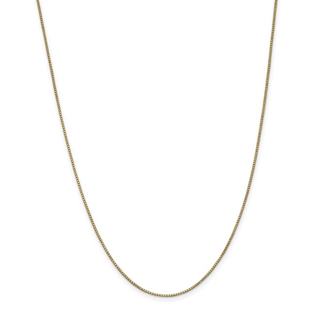 14k Yellow Gold 1mm Box Chain Necklace Pendant Charm