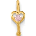 thumbnail image 3 of 10K Yellow Gold 20 Gauge Hoop With Heart Cz Nose Ring Body Jewelry (Width 4.19) (Length 3.63) - Jbsp, 3 of 5