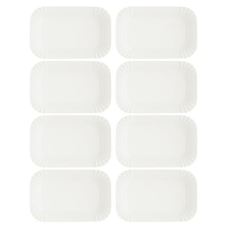 Birthday Cake Paper Plates Party Disposable Long Handle Fruit Fishing 100 Pcs White