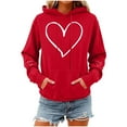 thumbnail image 7 of Valentine Heart Hoodies for Womens Heart Graphic Cotton Fleece Pullover Teens Comfort Soft Festival Sweatshirts Hooded Sweatshirt Long Sleeve Pullover Tops Pockets Trendy Preppy Teen Girls Clothes, 7 of 7