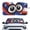 American Flag Eyes, variant on HUIACONG Retro Striped Eyes Reflective Sunshade Block Heat Heat Resistant Foldable Sunshade for Car Windshield Trucks Universal