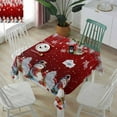 thumbnail image 3 of Red Christmas Tablecloth Square Table Cloth 60x60 , Waterproof Tablecloth Outdoor Table Cloth, Xmas Snowflake Balls Tree Washable Table Cover for Kitchen Dining Party, 3 of 8
